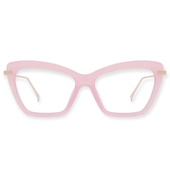 DIFF Mila Bluelight Glasses Coquille Pink & Gold Frame Blue Blocking Lenses - Picture 1 of 10